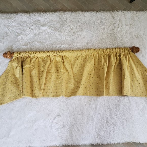 Custom Curtains 2 Valances 68W x 18L Each Wide Pocket Yellow Roses Heavy Duty Co - Picture 6 of 14